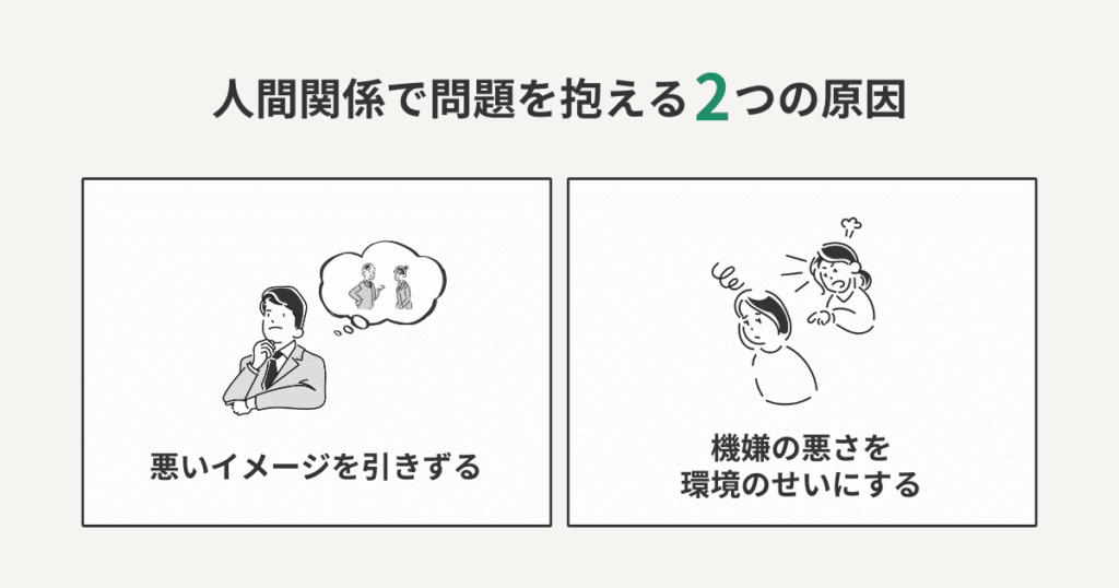 人間関係で問題を抱える原因をまとめた図解