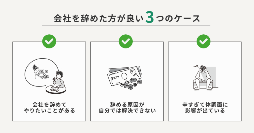 会社を辞めた方がいいケースをまとめた図解