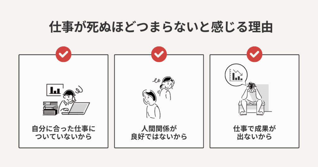 仕事が死ぬほどつまらないと感じる理由をまとめた図解