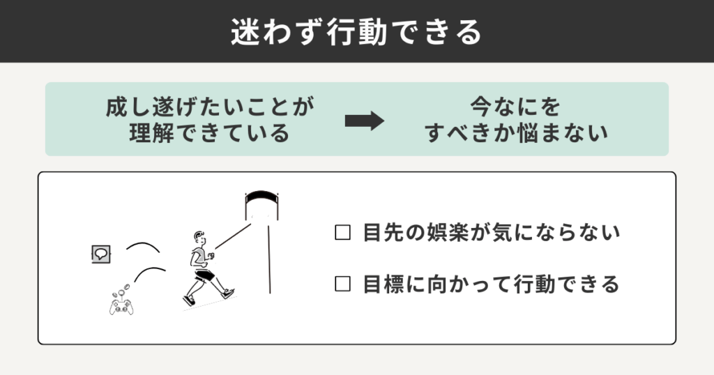 迷わず行動できる