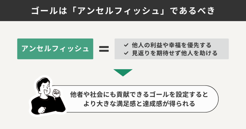 ゴールは「アンセルフィッシュ」であるべき