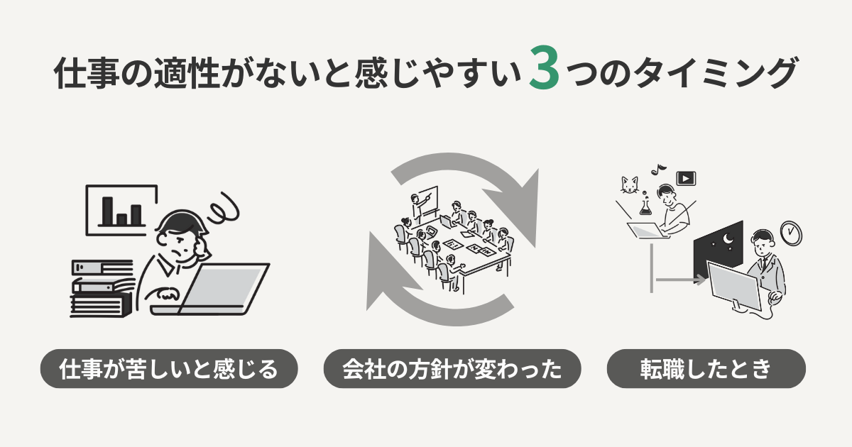 仕事の適性がないと感じやすい3つのタイミング