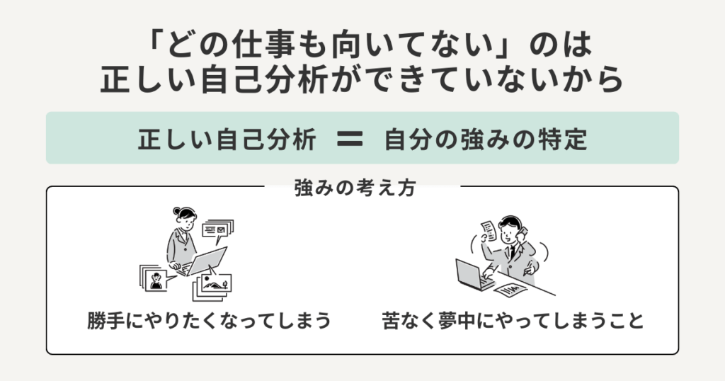 どの仕事も向いてないのは正しい自己分析ができていないから