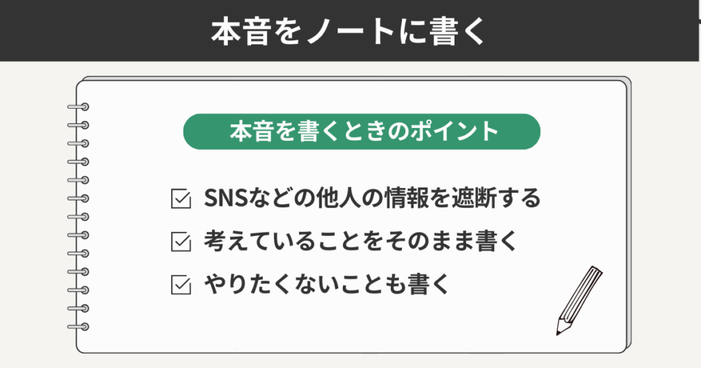 本音をノートに書く