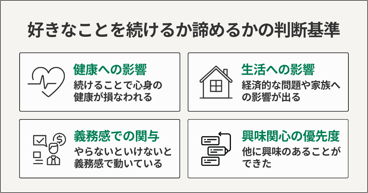好きなことを続けるか諦めるかの判断基準