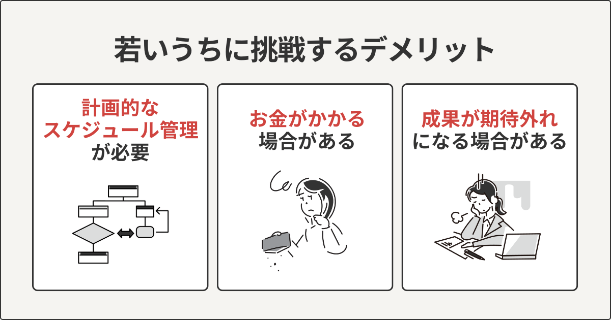 若いうちに挑戦するデメリット