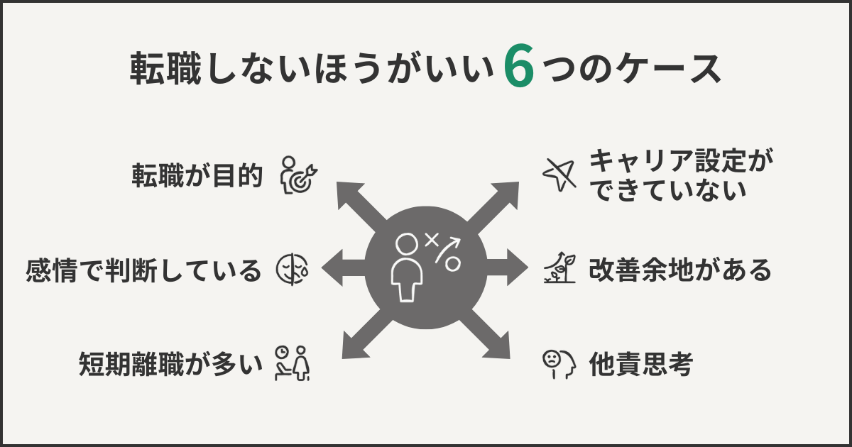 転職しないほうがいい6つのケース