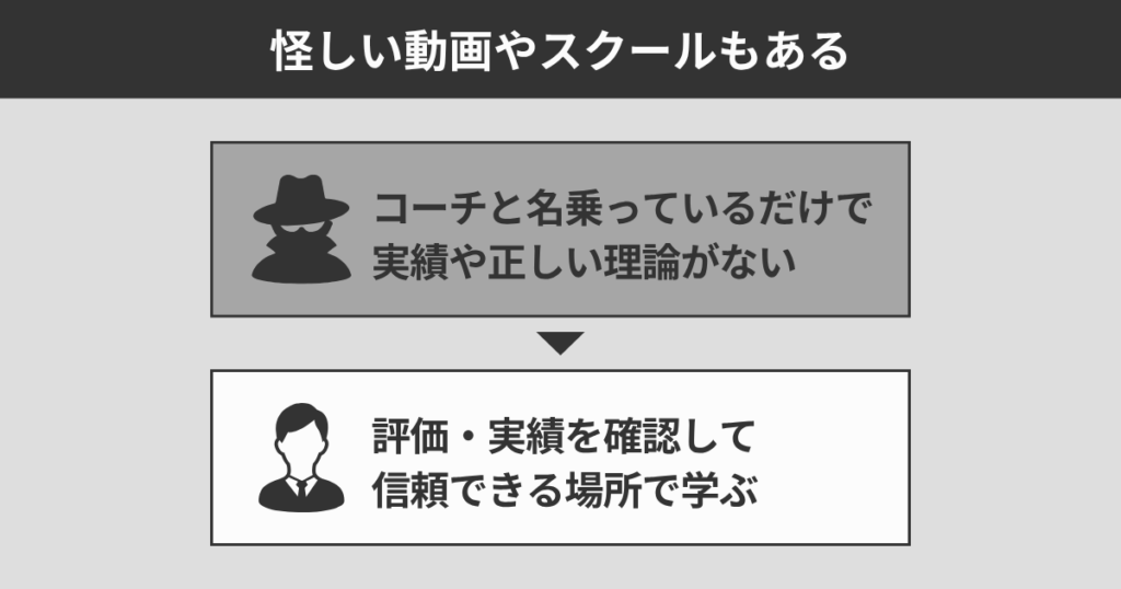 怪しい動画やスクールもある