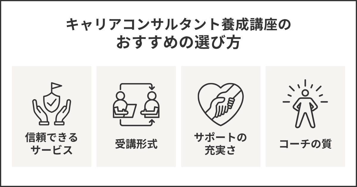 キャリアコンサルタント養成講座のおすすめの選び方
