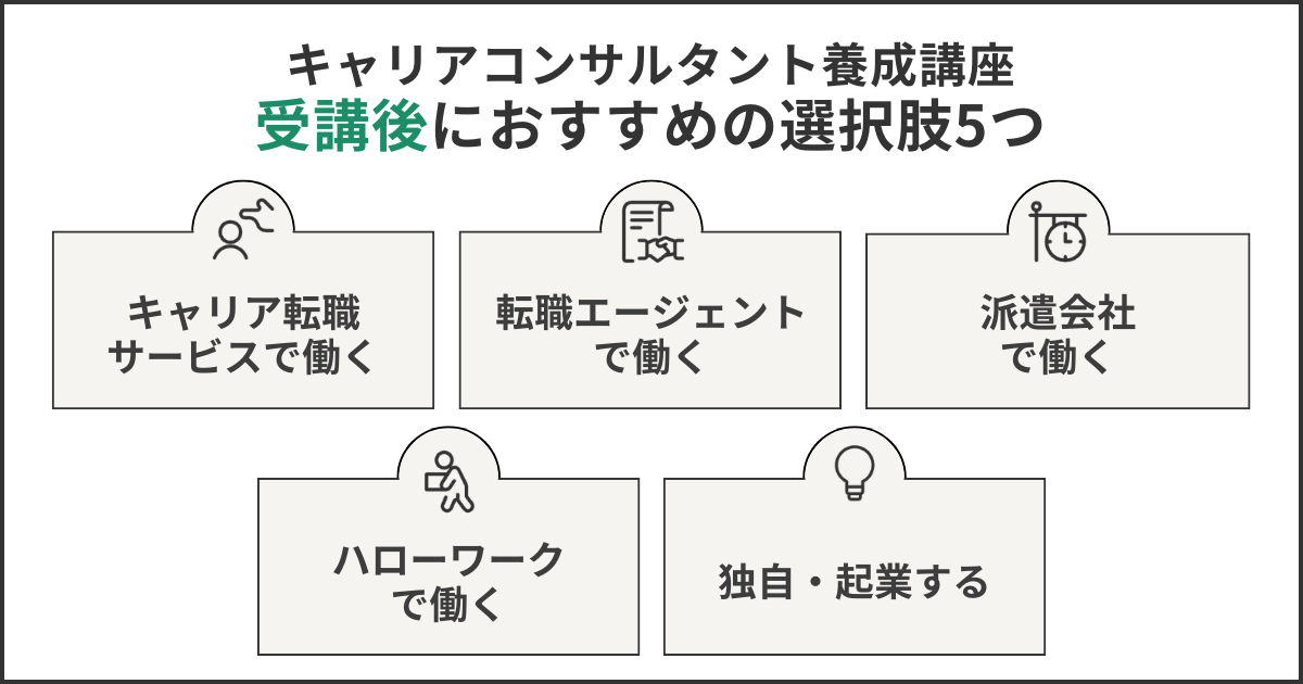 キャリアコンサルタント養成講座受講後におすすめの選択肢5つ