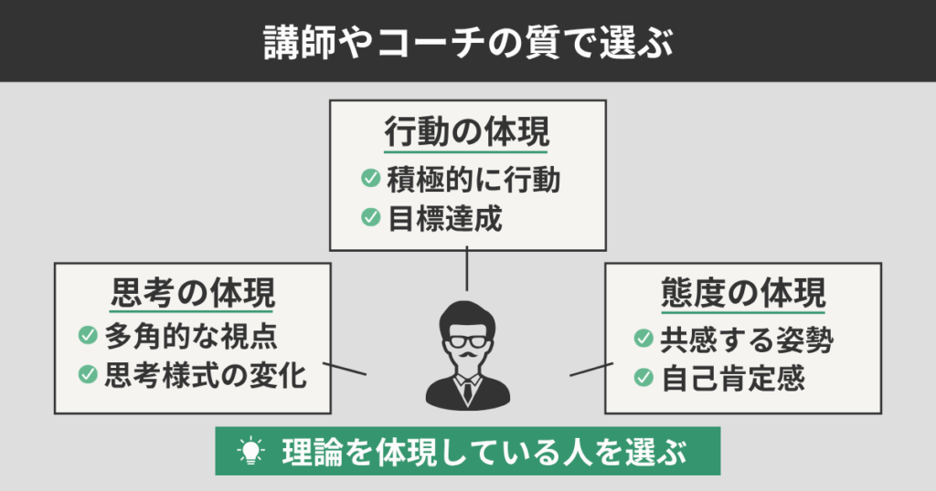 講師やコーチの質で選ぶ