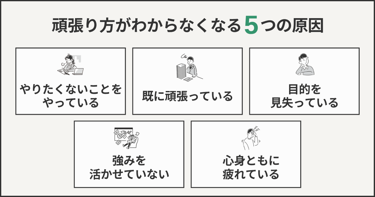 頑張り方がわからなくなる5つの原因