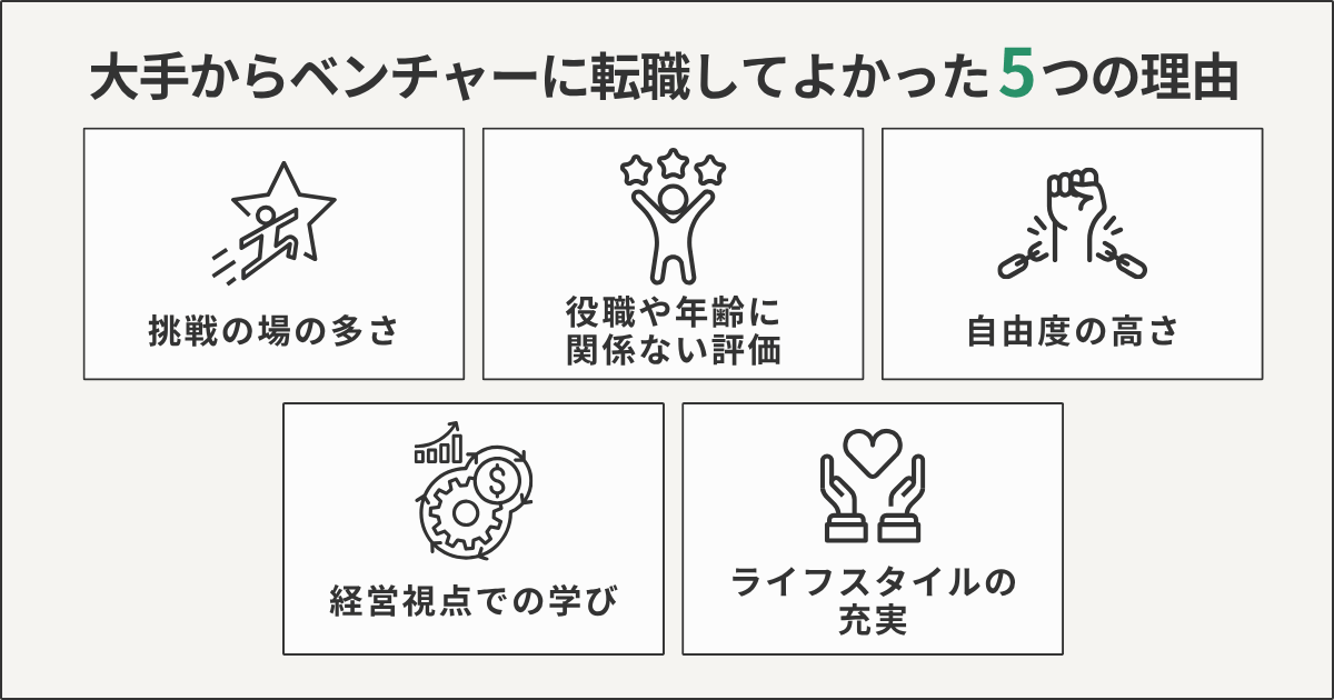 大手からベンチャーに転職してよかった5つの理由