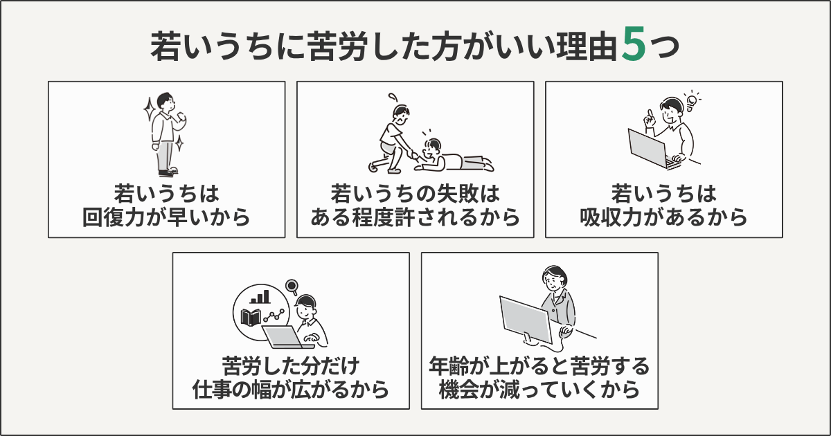 若うちに苦労したほうがいい理由5つ