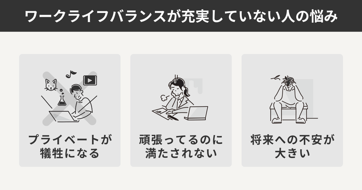 ワークライフバランスが充実していない人の悩み