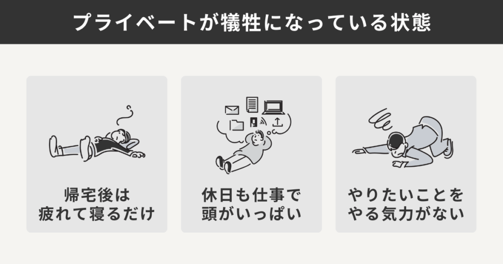 プライベートが犠牲になっている状態