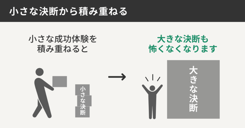 小さな決断から積み重ねる