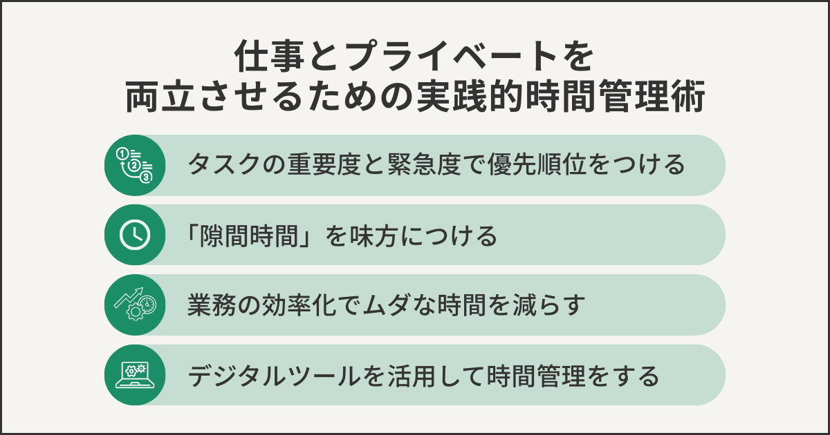 仕事とプライベートを両立させるための実践的時間管理術