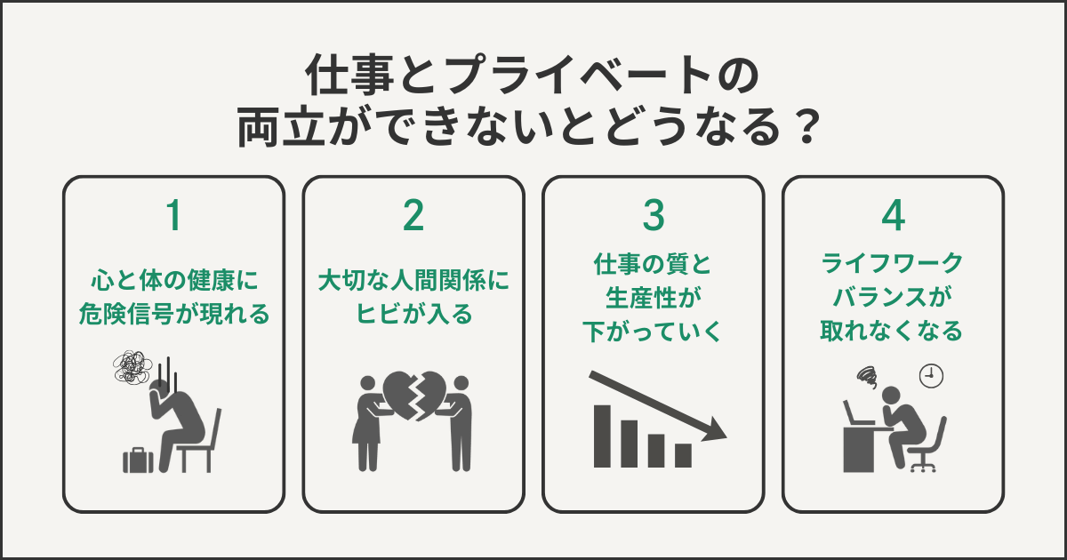 仕事とプライベートを両立ができないとどうなる?