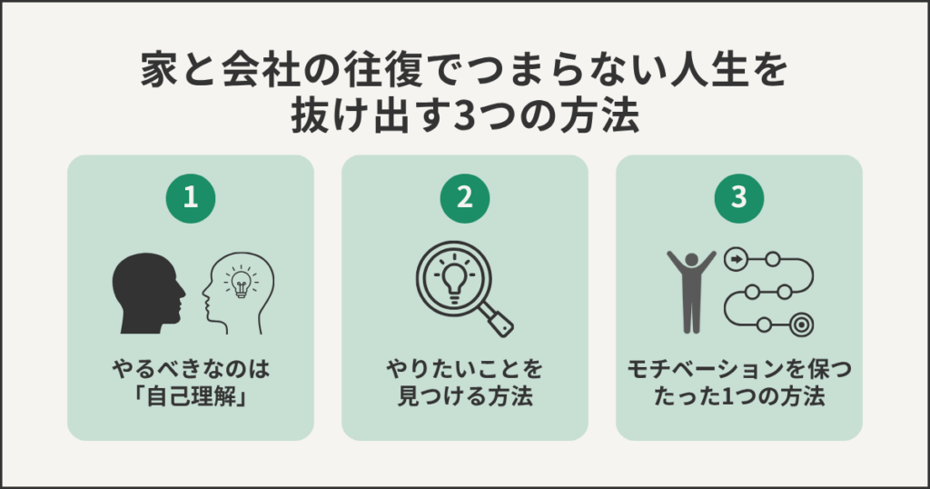 家と会社の往復でつまらない人生を抜け出す3つの方法