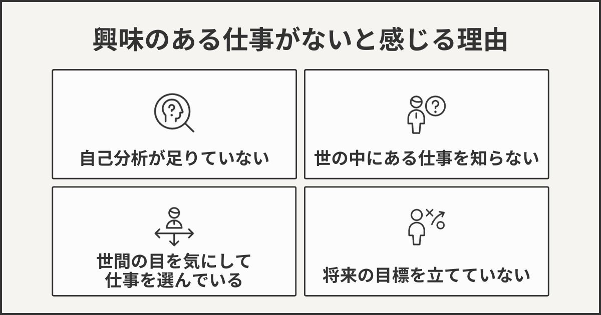 興味がある仕事がないと感じる理由