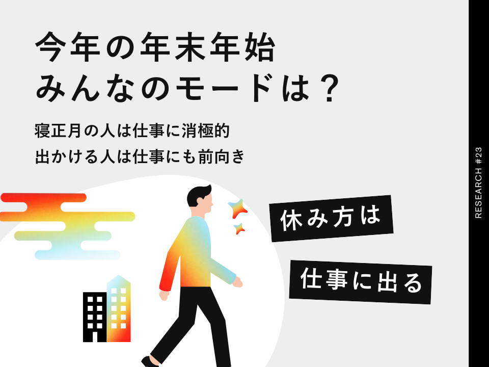今年の年末年始、みんなのモードは？寝正月の人は仕事満足度も低く、出かける人は仕事にも前向きな傾向