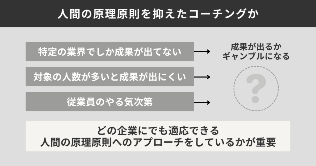 人間の原理原則を抑えたコーチングか