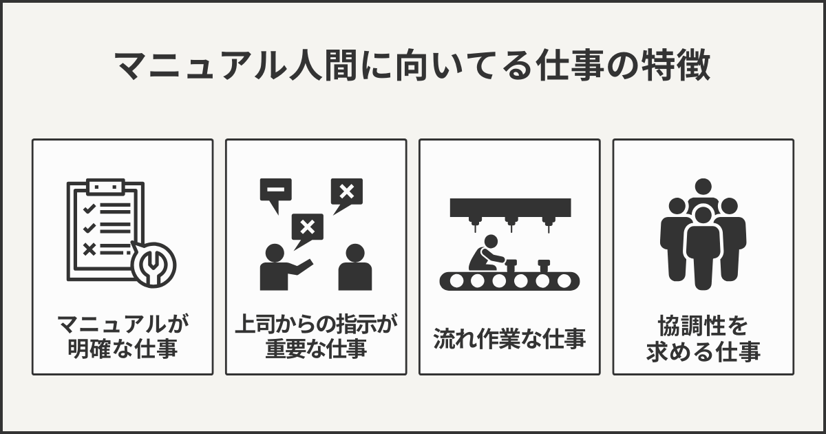 マニュアル人間に向いてる仕事の特徴
