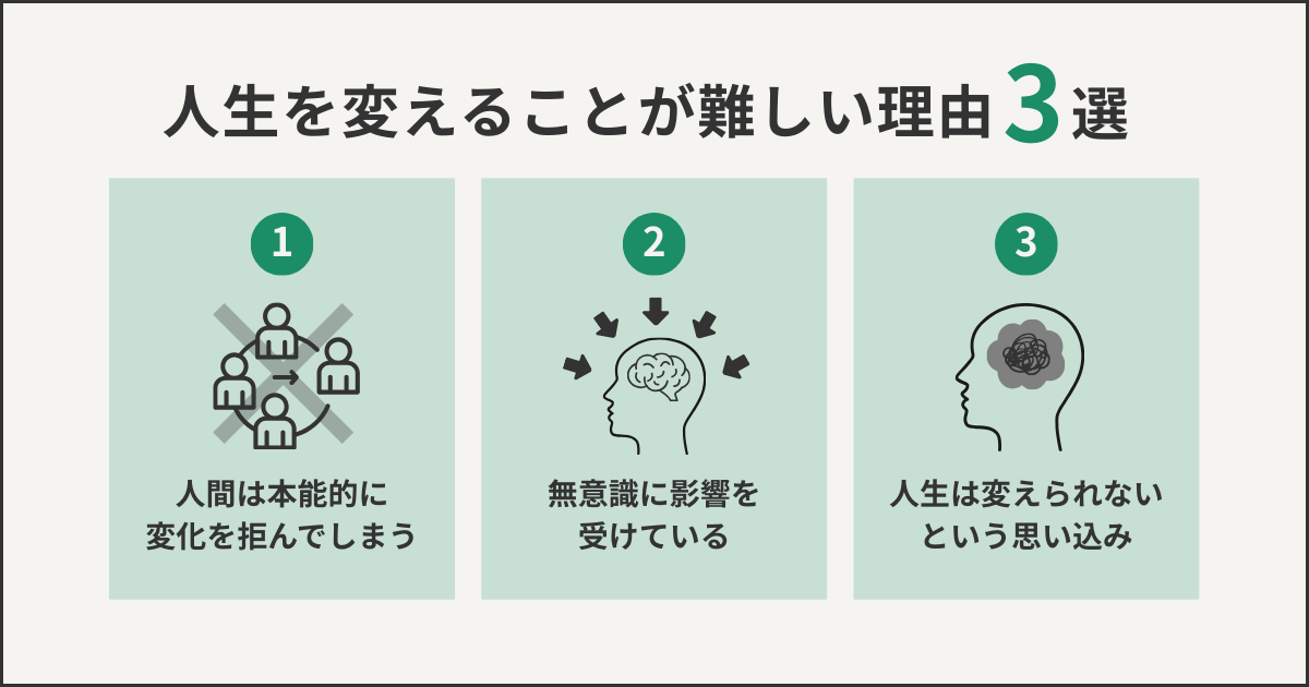 人生を変えることが難しい理由3選